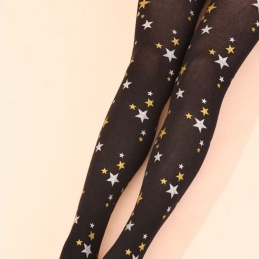 Black Tights with Star Pattern